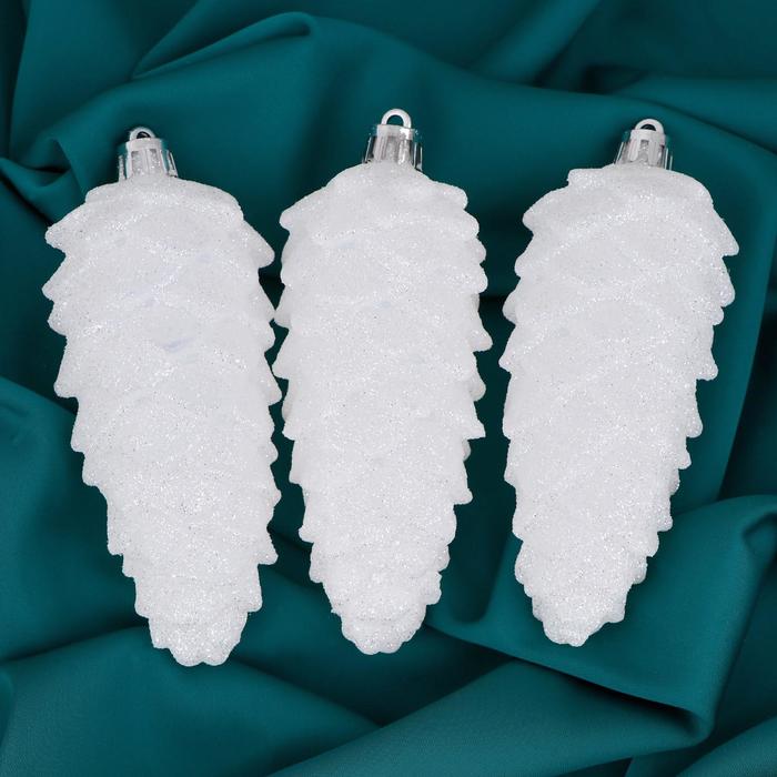 Ёлочные игрушки "Белые шишки" (набор 3 шт.)