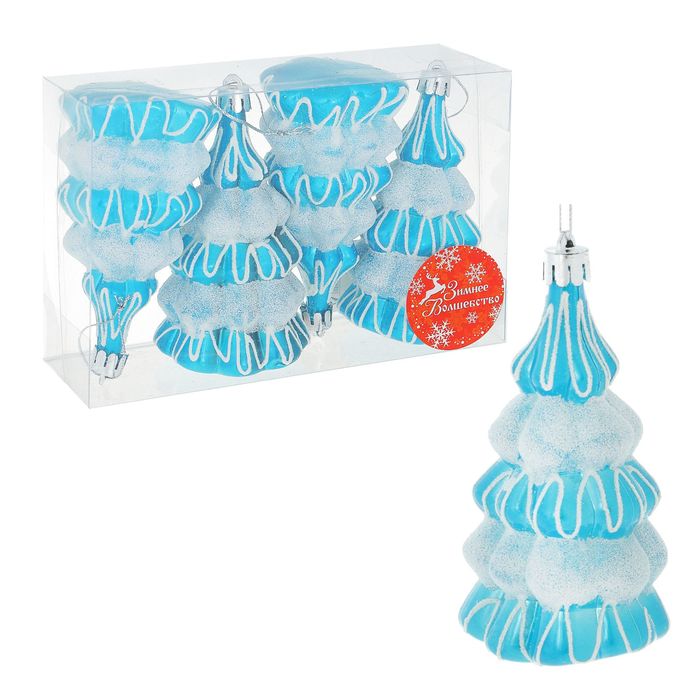 Ёлочные игрушки "Голубые ёлки" (набор 4 шт.)