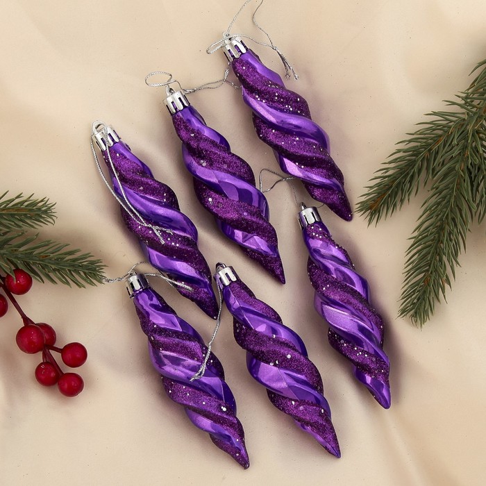 Ёлочные игрушки "Фиолетовые сосульки" (набор 9 шт.)