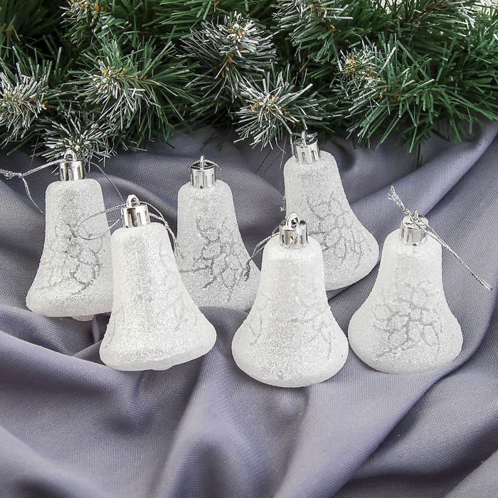 Ёлочные игрушки "Воздушные белые колокольчики" (набор 6 шт.)