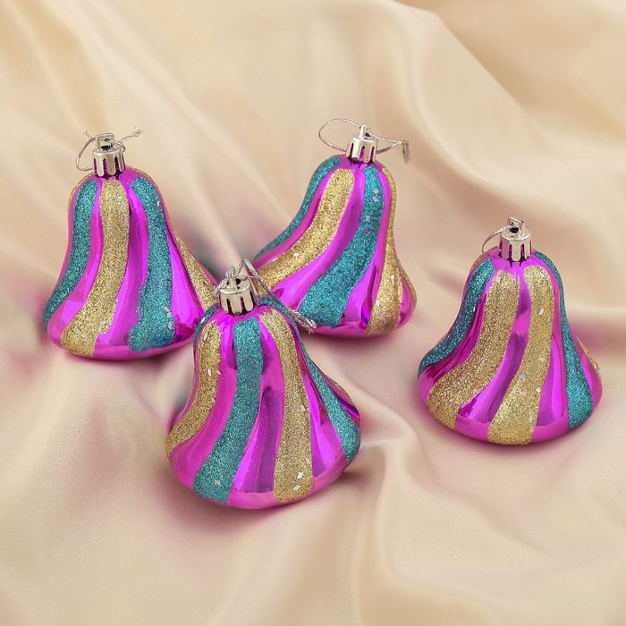 Ёлочные игрушки "Цветные колокольчики" (набор 4 шт.)