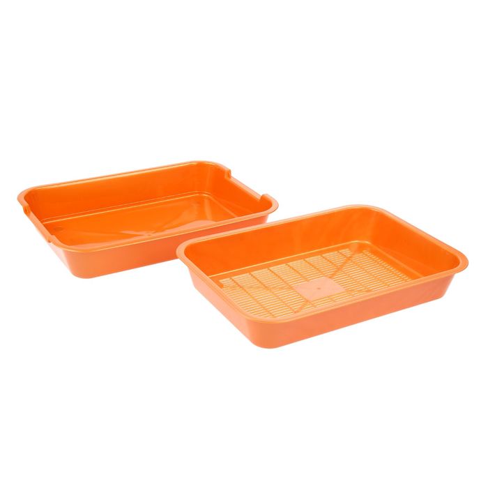 Туалет перламутровый средний с сеткой, 36 х 26 х 6,5 см, оранжевый