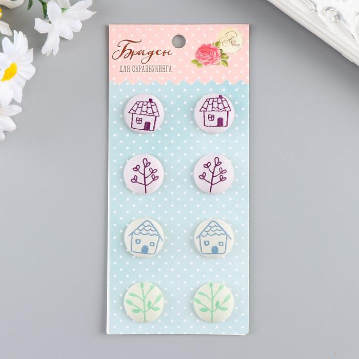 Набор брадсов для скрапбукинга "Сад" 8 шт., микс