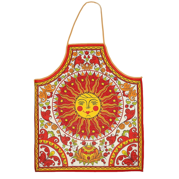 Фартук "Доляна" Борецкая роспись, размер 60 х 70 см, 100 % хлопок, рогожка 162 г/м²