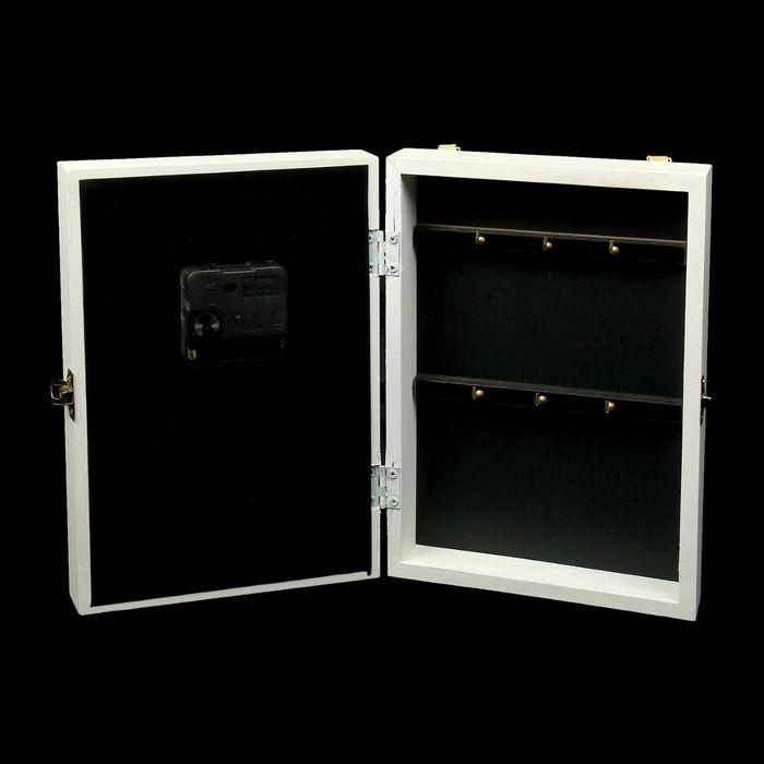 Ключница с часами "Карта с морскими узлами" белая