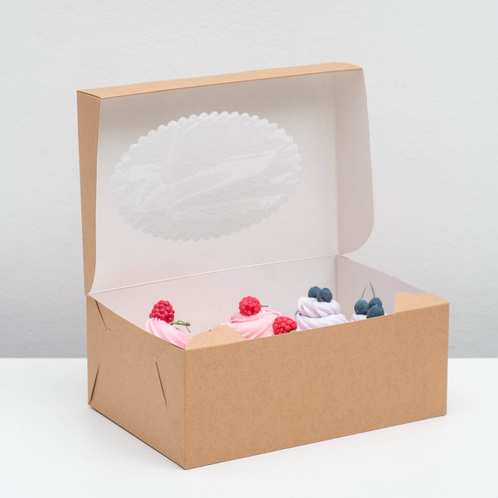 Упаковка для маффинов 25 х 17 х 10 см, на 6 шт