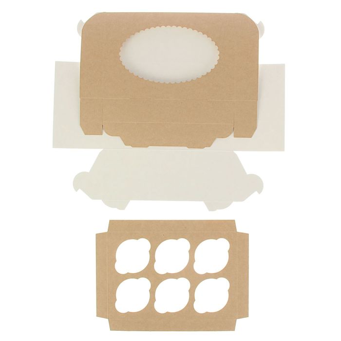 Упаковка для маффинов 25 х 17 х 10 см, на 6 шт