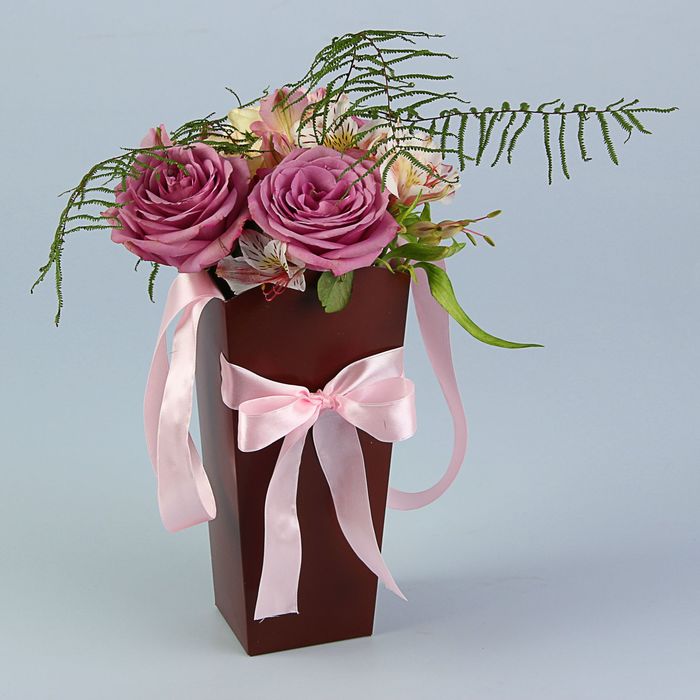 Пакет для цветов шоколадный, 24х12х10 см