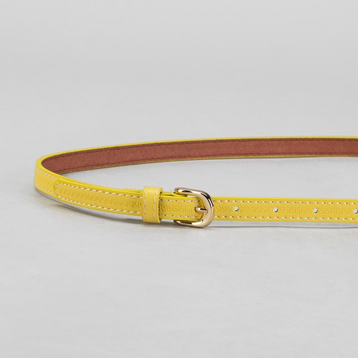Ремень женский, пряжка под золото, ширина - 1,5см, жёлтый