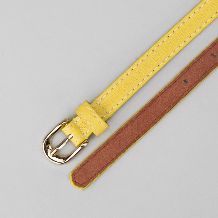 Ремень женский, пряжка под золото, ширина - 1,5см, жёлтый