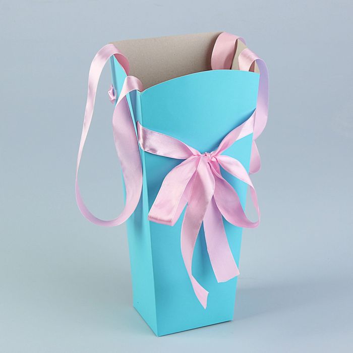 Пакет для цветов мятный, 32х15х13 см