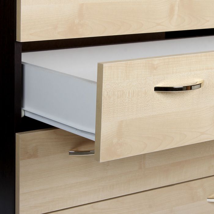 Комод детский, 4 выдвижных ящика, цвет венге/клён