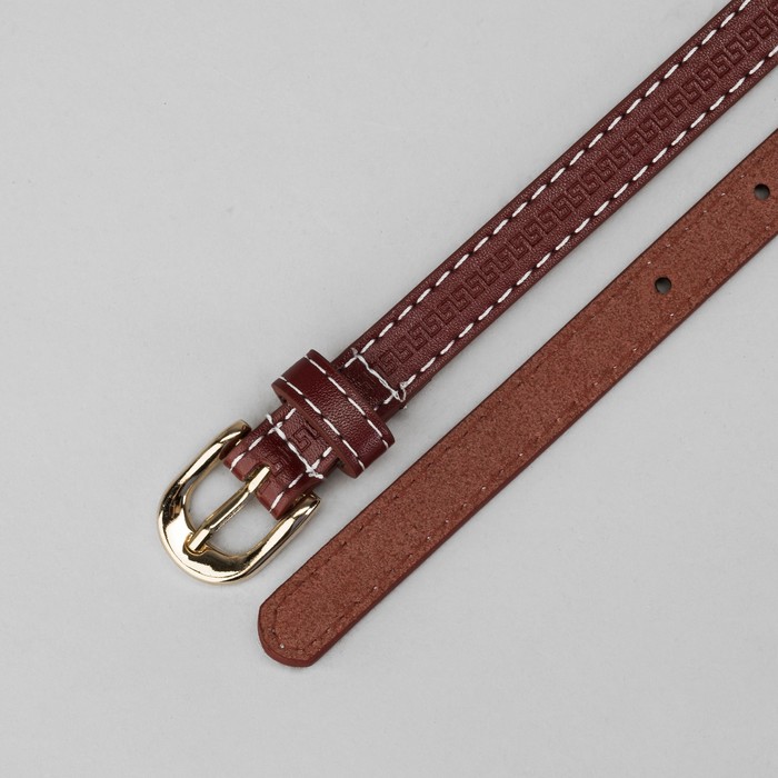 Ремень женский, пряжка под золото, ширина - 1,5см, красный