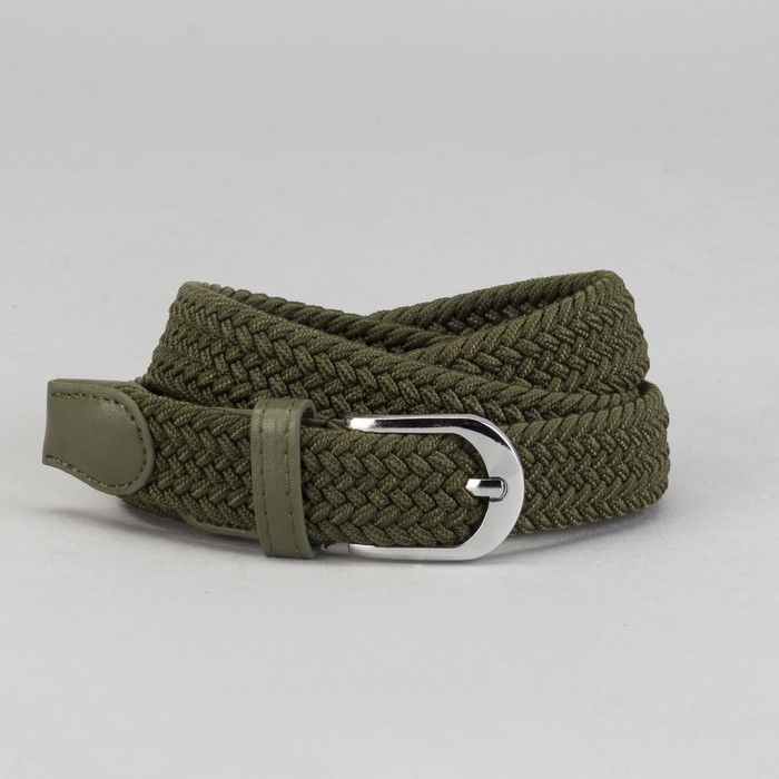 Ремень женский, пряжка под металл, ширина - 2,5см, зелёный