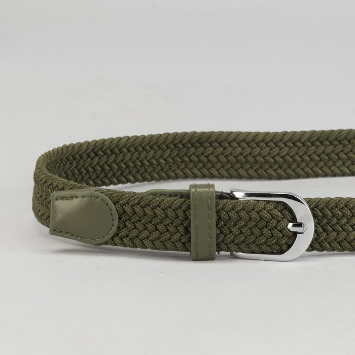 Ремень женский, пряжка под металл, ширина - 2,5см, зелёный