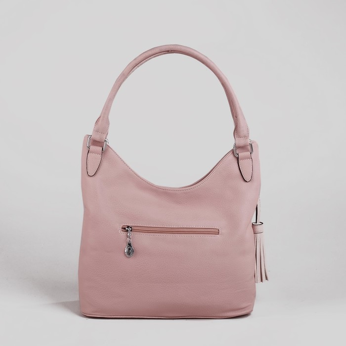 Сумка женская на молнии, 1 отдел с перегородкой, 1 наружный карман, розовая