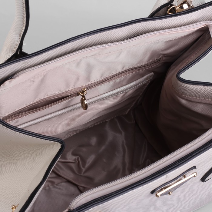 Сумка женская на молнии, 1 отдел, с расширением, 1 наружный карман, цвет серый