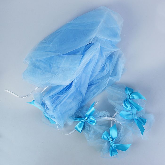 Набор для автомобиля «Выписка из роддома», 7 предметов: синий мишка 55 × 28 см, 2 ленты из фатина 2 м, 4 бантика на ручки