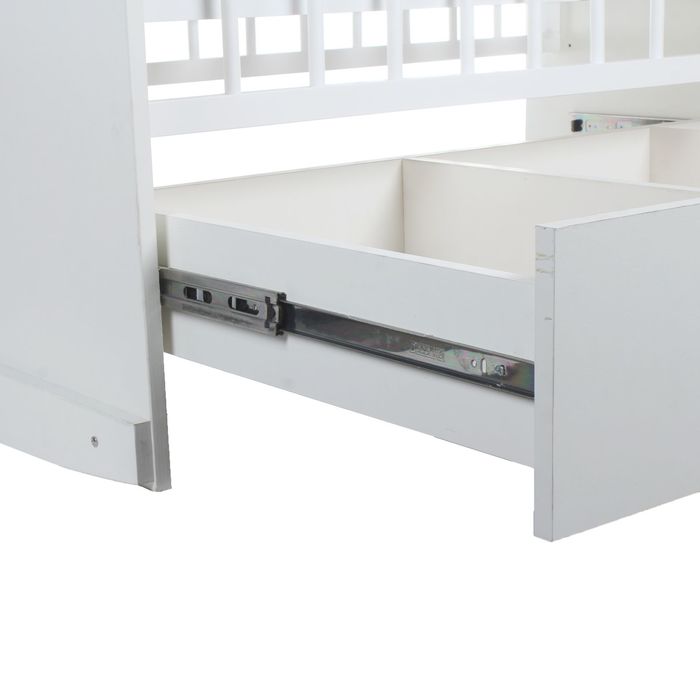 Детская кроватка «Сашенька» с ящиком, цвет белый