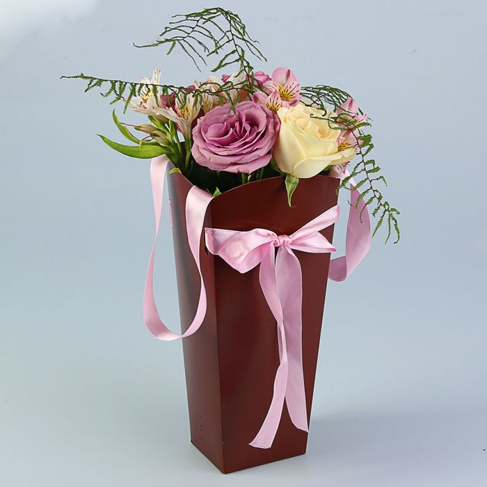 Пакет для цветов шоколадный, 32х15х13 см
