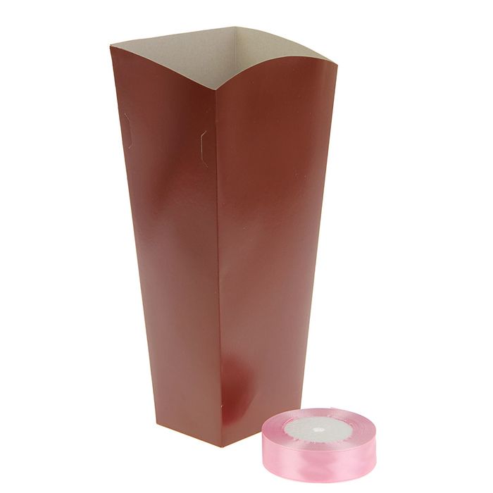 Пакет для цветов шоколадный, 32х15х13 см