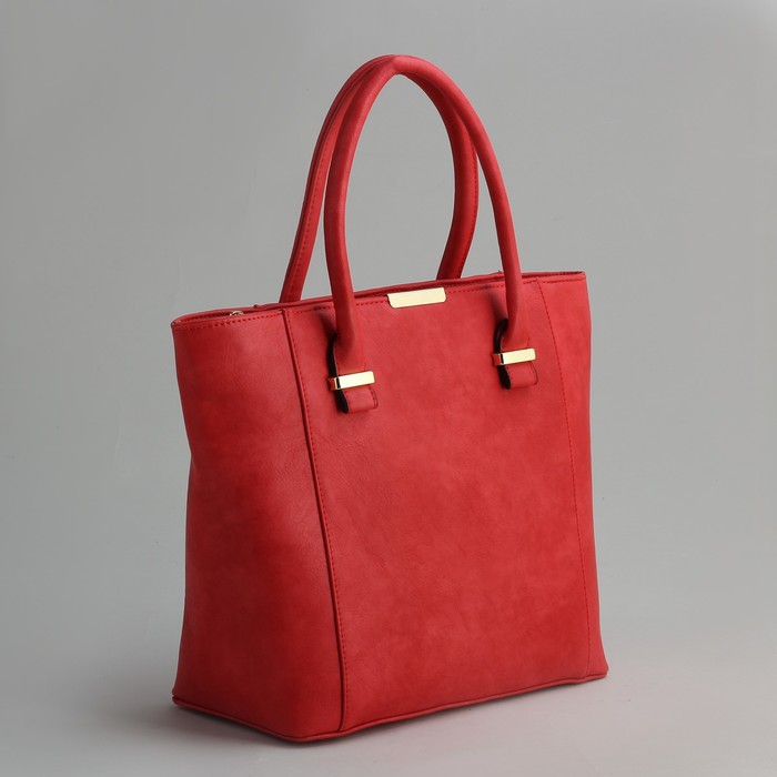 Сумка женская на молнии, 1 отдел с перегородкой, 1 наружный карман, красная