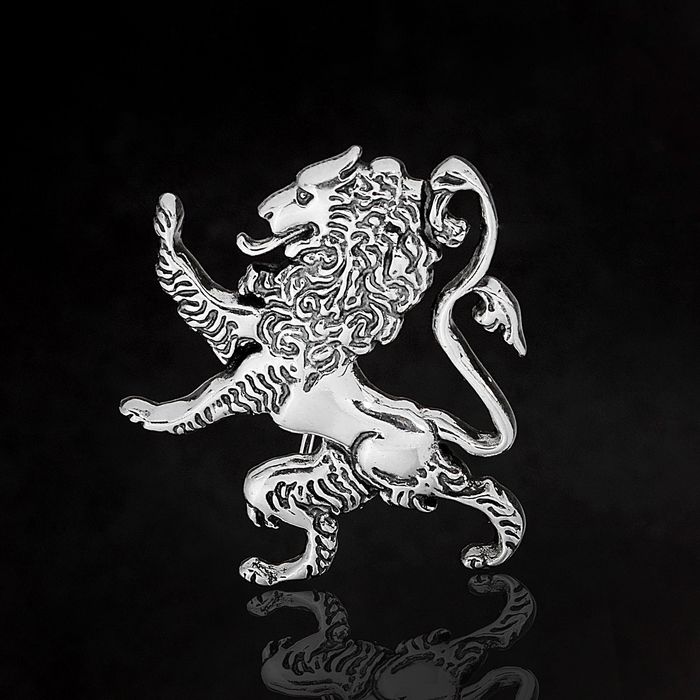 Брошь "Рампант", цвет черненое серебро