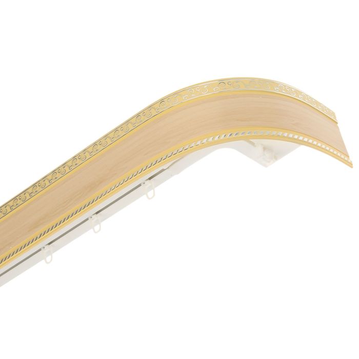 Карниз трехрядный 280 см, с декоративной планкой 7 см, "Ультракомпакт. Есенин серебро", цвет кото