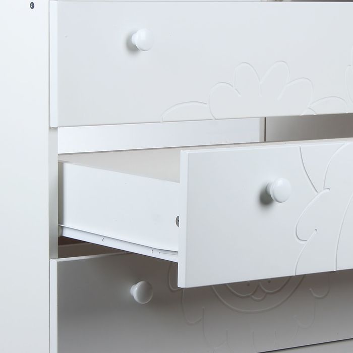 Комод детский пеленальный «Львёнок» с фрезеровкой, 4 выдвижных ящика, цвет белый