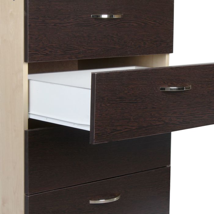 Комод детский пеленальный, 4 выдвижных ящика, цвет клён/венге