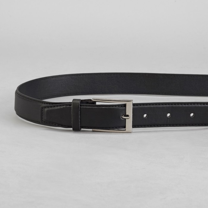 Ремень мужской, винт, пряжка под металл, ширина - 3,5см, чёрный