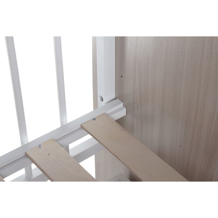 Детская кроватка «Сашенька» с ящиком, цвет ясень шимо светлый/белый