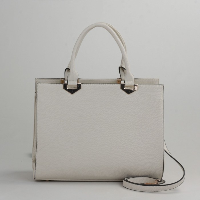 Сумка женская на молнии, 1 отдел с перегородкой, 1 наружный карман, цвет молочный