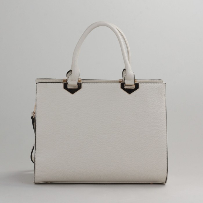 Сумка женская на молнии, 1 отдел с перегородкой, 1 наружный карман, цвет молочный