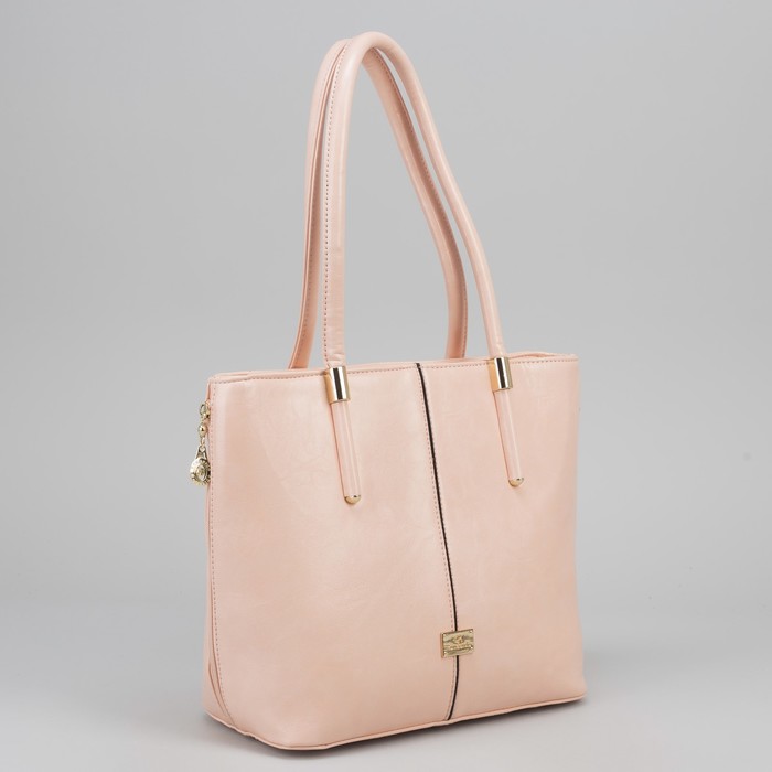 Сумка женская на молнии, 1 отдел с перегородкой, 1 наружный карман, розовая