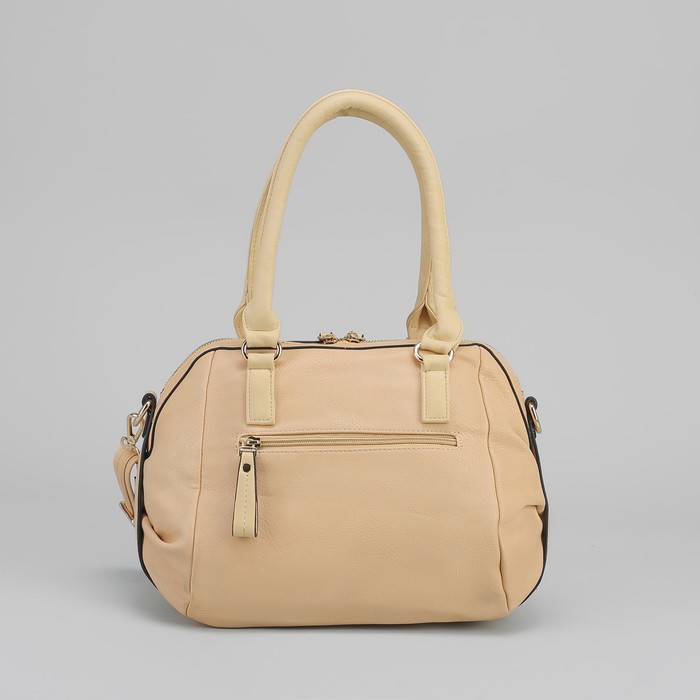 Сумка женская на молнии, 1 отдел, 1 наружный карман, длинный ремень, цвет молочный