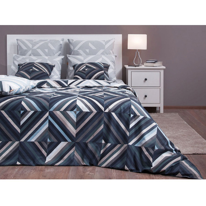 Постельное бельё "Брайтон грей/3" евро, размер 220х240, 200х220, 70х70-2шт., 50х70-2 шт, 142 г/м2