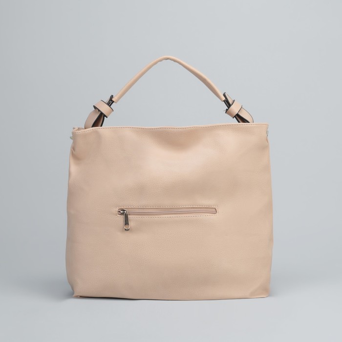 Сумка женская на молнии, 1 отдел с перегородкой, 3 наружных кармана, бежевый