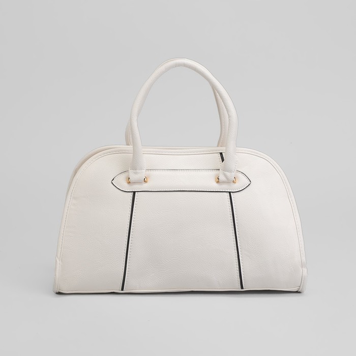 Сумка женская на молнии, 1 отдел с перегородкой, наружный карман, белый