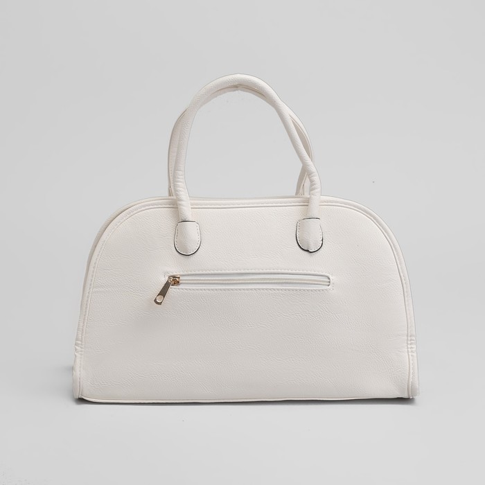 Сумка женская на молнии, 1 отдел с перегородкой, наружный карман, белый