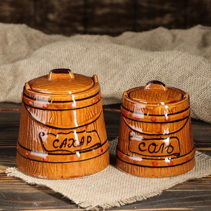 Набор для специй "Вёдра" 2 предмета, 650 мл, 350 мл