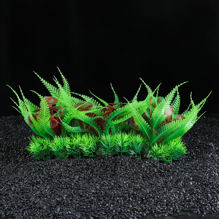 Островок с растениями искусственными для аквариума, 35 х 12 х 15 см