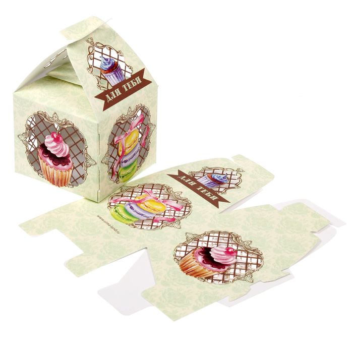 Коробка складная бонбоньерка "Сладкие мгновенья", 7 х 7 х 10 см
