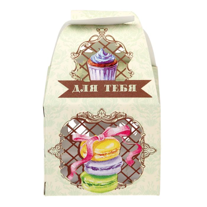 Коробка складная бонбоньерка "Сладкие мгновенья", 7 х 7 х 10 см