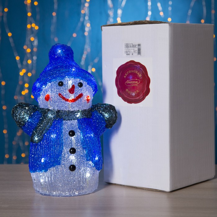 Фигура акрил. "Снеговик" 21х13х29 см, контроллер с димером, 40 LED, 220V
