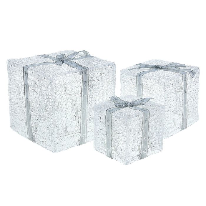 Фигура акрил. "Подарки" Кубы 15х20х25 см, 54 LED, 220V БЕЛЫЙ