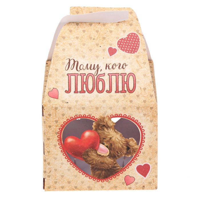Коробка складная бонбоньерка "Тому, кого люблю", 7 х 7 х 10 см