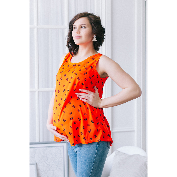 Блузка для беременных 2248, цвет оранжевый, размер 48, рост 170