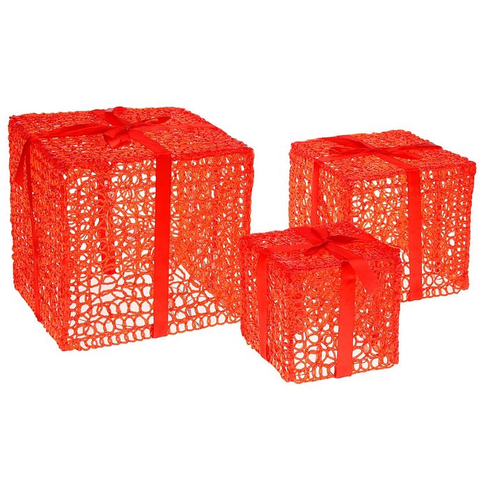 Фигура акрил. "Подарки" Кубы 15х20х25 см, 54 LED, 220V КРАСНЫЙ