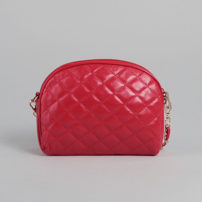 Сумка женская на молнии, 1 отдел, длинный ремень, красный